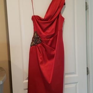 Red Eliza J Cocktail Dreas with embellishment
